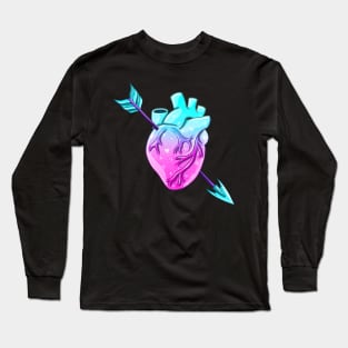 Pastel Goth Anatomical Heart Valentine Long Sleeve T-Shirt